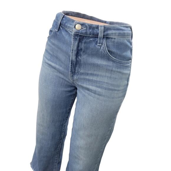 J. Brand Joan Crop Jeans Women's 27 High Rise Wide Leg Raw Hem Stretch Denim - Picture 3 of 12